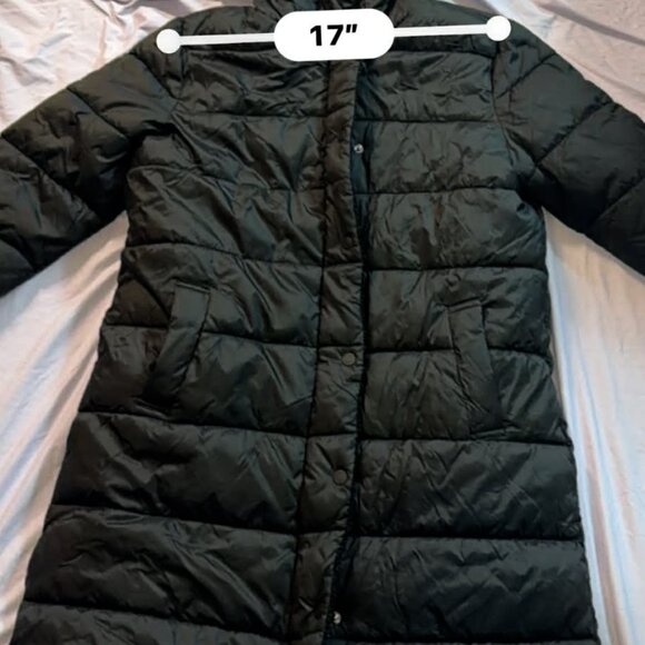 Women's Long Hooded Parka Warm Puffer Winter Jacket- Black- SIZE SMALL - Picture 9 of 15